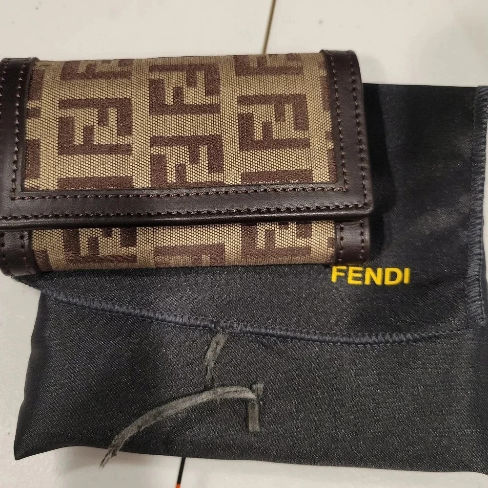 Fendi Zucca Monogram Key Holder Amazing Condition